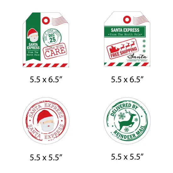 Big Dot of Happiness Santa's Special Delivery - Gift Tag Decorations DIY From Santa Claus Christmas Essentials - Set of 20 {7}