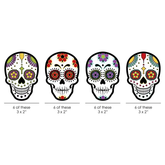 Big Dot of Happiness Day of the Dead - DIY Shaped Sugar Skull Party Cut-Outs - 24 Count {3}