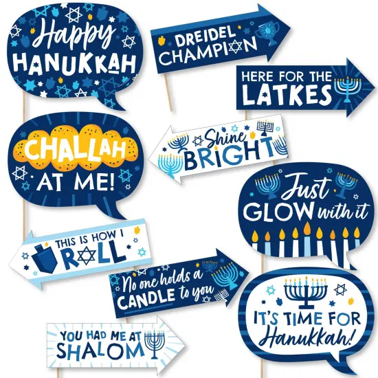 Big Dot of Happiness Funny Hanukkah Menorah - Chanukah Holiday Party Photo Booth Props Kit - 10 Piece {1}