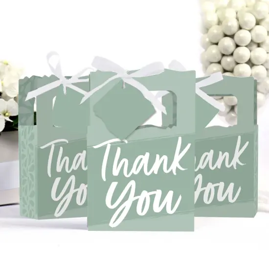 Big Dot of Happiness Sage Green Elegantly Simple - Guest Party Favor Boxes - Set of 12 {4}