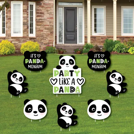Big Dot of Happiness Party Like a Panda Bear - Yard Sign & Outdoor Lawn Decorations - Baby Shower or Birthday Party Yard Signs - Set of 8 {1}