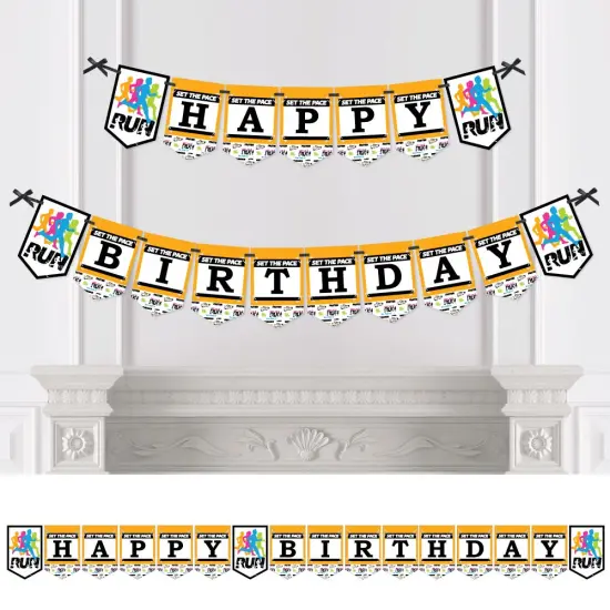 Big Dot of Happiness Set the Pace - Running - Birthday Party Bunting Banner - Birthday Party Decorations - Happy Birthday {1}