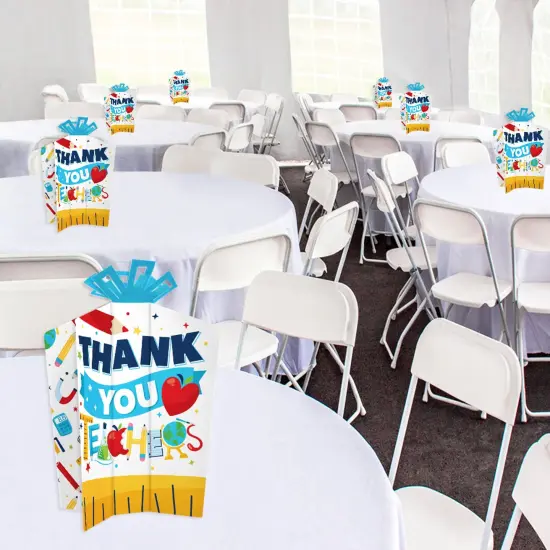 Big Dot of Happiness Thank You Teachers - Table Decorations - Teacher Appreciation Fold and Flare Centerpieces - 10 Count {6}