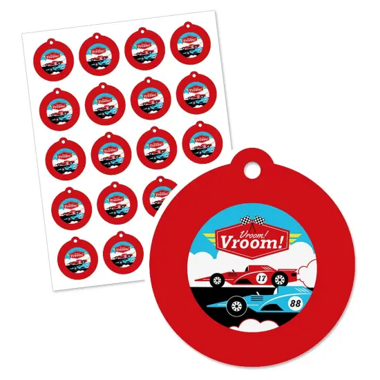 Big Dot of Happiness Let's Go Racing - Racecar - Baby Shower or Race Car Birthday Party Favor Gift Tags (Set of 20) {3}