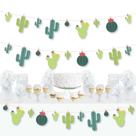 Big Dot of Happiness Prickly Cactus Party - Fiesta Party DIY Decorations - Clothespin Garland Banner - 44 Pieces {1}