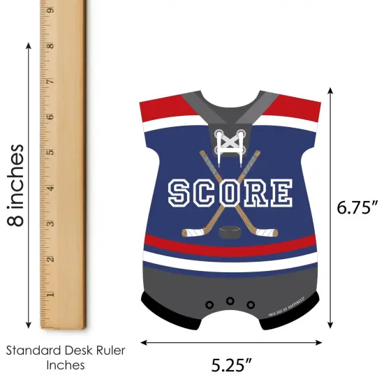 Big Dot of Happiness Shoots & Scores! - Hockey - Picture Bingo Cards and Markers - Baby Shower Shaped Bingo Game - Set of 18 {6}