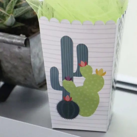 Big Dot of Happiness Prickly Cactus Party - Fiesta Party Favor Popcorn Treat Boxes - Set of 12 {7}