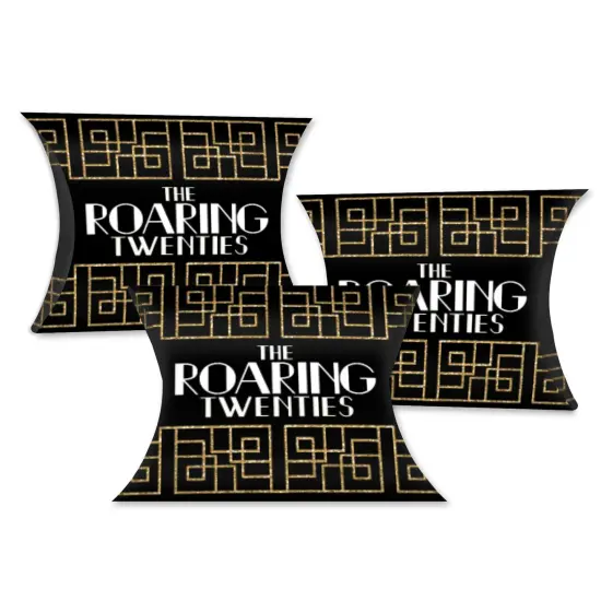 Big Dot of Happiness Roaring 20&rsquo;s - Favor Gift Boxes - 1920s Art Deco Jazz Party Petite Pillow Boxes - Set of 20 {1}