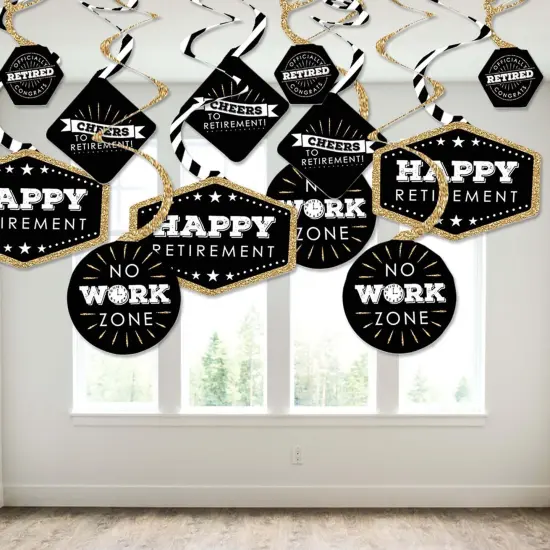 Big Dot of Happiness Happy Retirement - Retirement Party Hanging Decor - Party Decoration Swirls - Set of 40 {4}