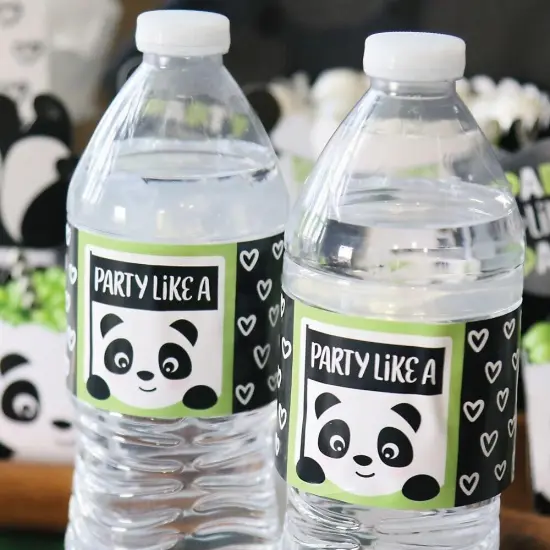 Big Dot of Happiness Party Like a Panda Bear - Baby Shower or Birthday Party Water Bottle Sticker Labels - Set of 20 {7}