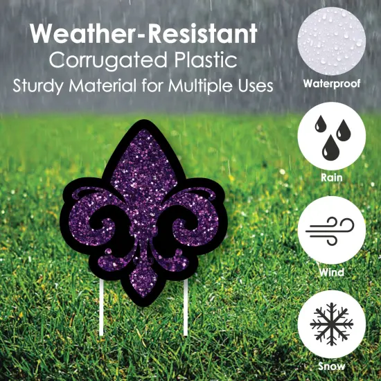 Big Dot of Happiness Mardi Gras - Yard Sign & Outdoor Lawn Decorations - Masquerade Party Yard Signs - Set of 8 {4}