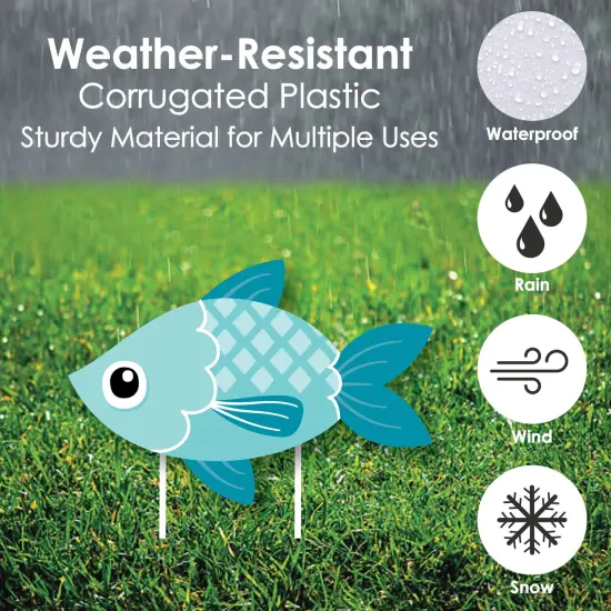 Big Dot of Happiness Let's Go Fishing - Bobber Lawn Decorations - Outdoor Fish Themed Birthday Party or Baby Shower Yard Decorations - 10 Piece {6}