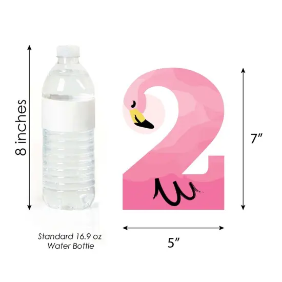 Big Dot of Happiness 2nd Birthday Pink Flamingo - Two Shaped Decorations DIY Tropical Second Birthday Party Essentials - Set of 20 {6}