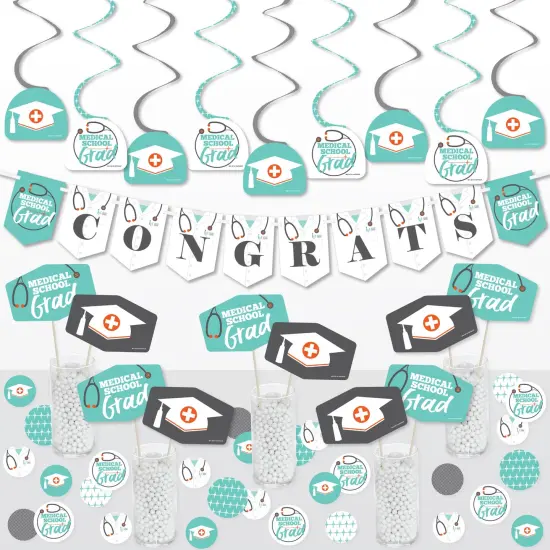Big Dot of Happiness Medical School Grad - Doctor Graduation Party Supplies Decoration Kit - Decor Galore Party Pack - 51 Pieces {1}