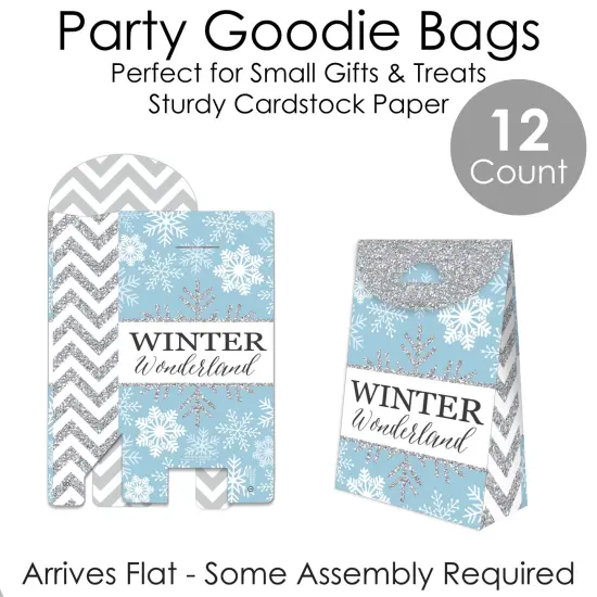 Big Dot of Happiness Winter Wonderland - Snowflake Holiday and Winter Wedding Gift Favor Bags - Party Goodie Boxes - Set of 12 {7}