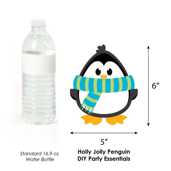 Big Dot of Happiness Holly Jolly Penguin - Penguin Decorations DIY Holiday and Christmas Party Essentials - Set of 20 {6}