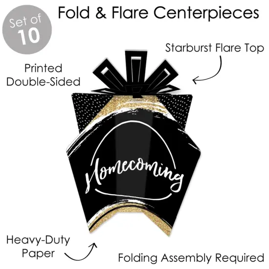 Big Dot of Happiness HOCO Dance - Table Decorations - Homecoming Fold and Flare Centerpieces - 10 Count {4}