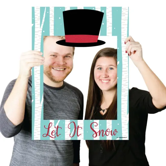 Big Dot of Happiness Let It Snow - Snowman - Christmas and Holiday Party Selfie Photo Booth Picture Frame and Props - Printed on Sturdy Material {4}