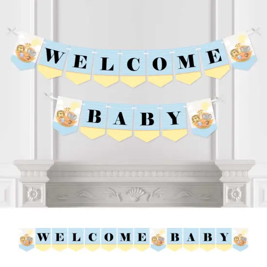 Big Dot of Happiness Noah's Ark - Baby Shower Bunting Banner - Animal Party Decorations - Welcome Baby {1}