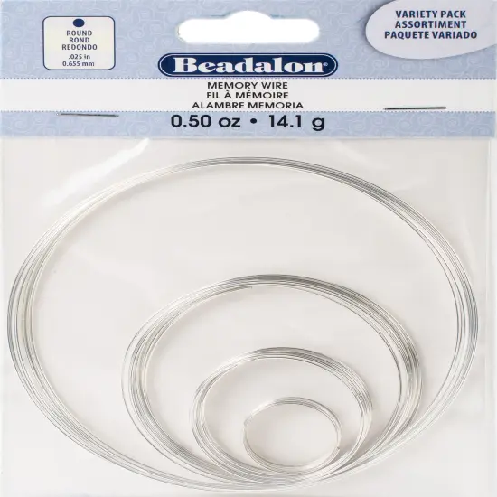 Beadalon Memory Wire Combo Pack .62mm .5oz-Silver-Plated - 15 Coils {1}