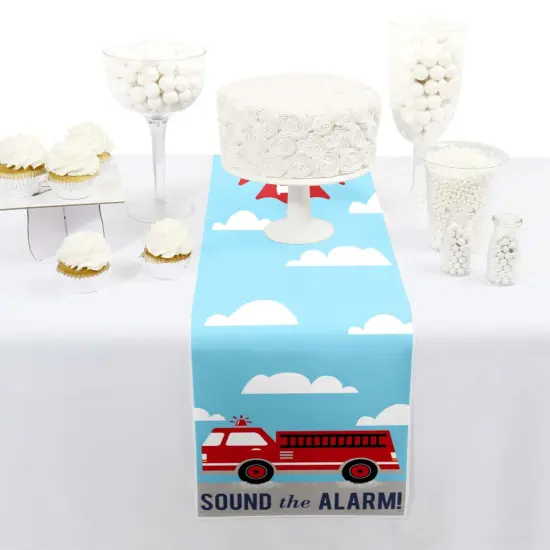 Big Dot of Happiness Fired Up Fire Truck - Petite Firefighter Firetruck Baby Shower or Birthday Party Paper Table Runner - 12 x 60 inches {3}
