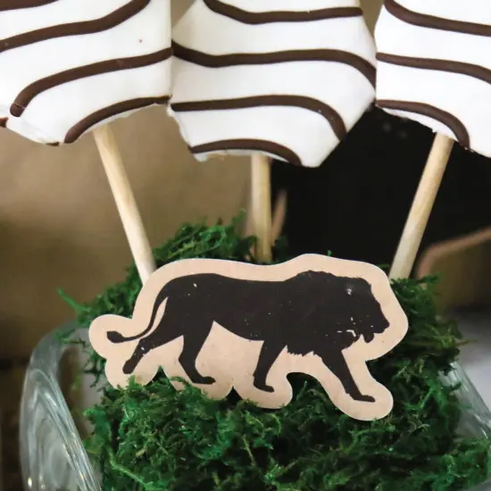 Big Dot of Happiness Wild Safari - DIY Shaped African Jungle Adventure Birthday Party or Baby Shower Cut-Outs - 24 Count {4}