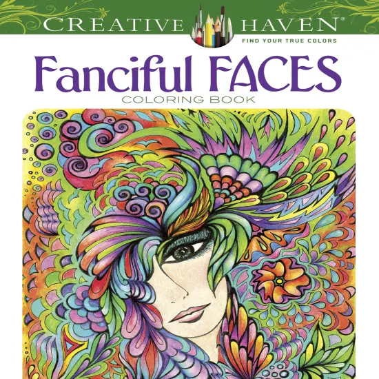 Creative Haven: Fanciful Faces Coloring Book-Softcover {1}