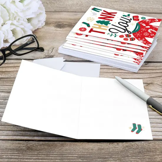 Big Dot of Happiness Christmas Pajamas - Holiday Plaid PJ Party Thank You Cards (8 count) {6}