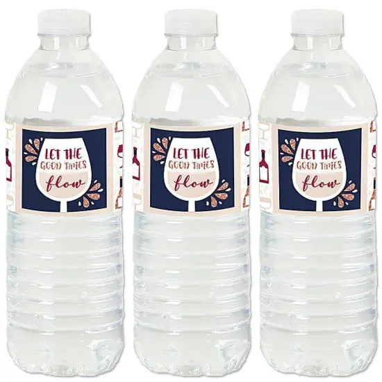 Big Dot of Happiness But First, Wine - Wine Tasting Party Water Bottle Sticker Labels - Set of 20 {1}