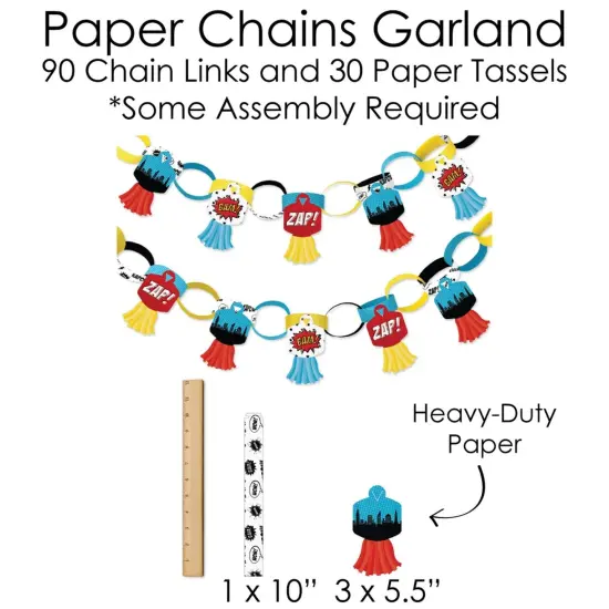 Big Dot of Happiness Bam Superhero - Banner and Photo Booth Decorations - Baby Shower or Birthday Party Supplies Kit - Doterrific Bundle {7}