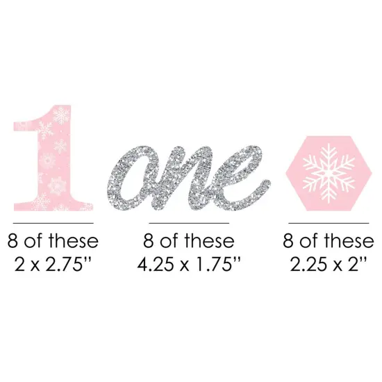 Big Dot of Happiness Pink Onederland - Paper Straw Decor - Holiday Snowflake Winter Wonderland Birthday Party Striped Decorative Straws - Set of 24 {3}