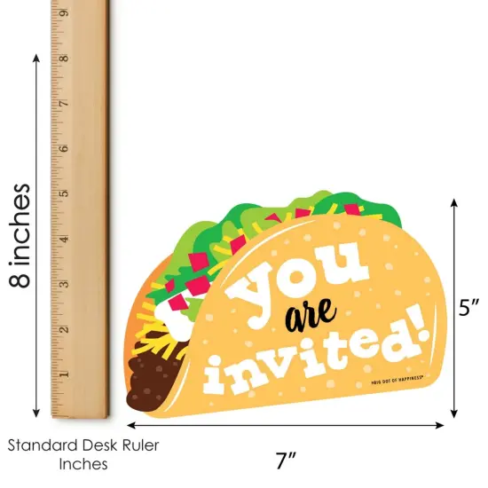 Big Dot of Happiness Taco 'Bout Fun - Shaped Fill-in Invitations - Fiesta Invitation Cards with Envelopes - Set of 12 {7}