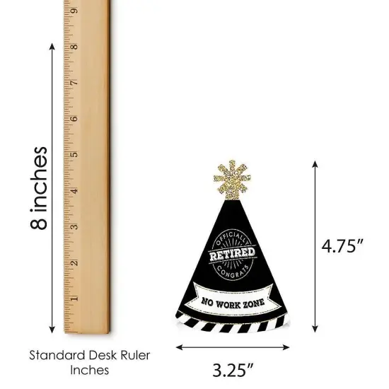 Big Dot of Happiness Happy Retirement - Mini Cone Retirement Party Hats - Small Little Party Hats - Set of 8 {7}