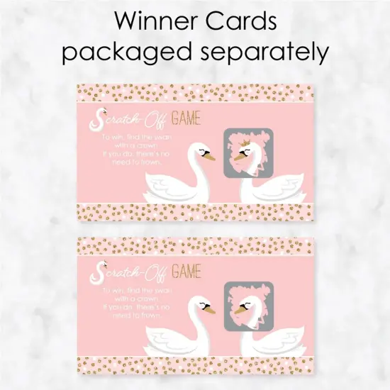 Big Dot of Happiness Swan Soiree - White Swan Baby Shower or Birthday Party Game Scratch Off Cards - 22 Count {4}