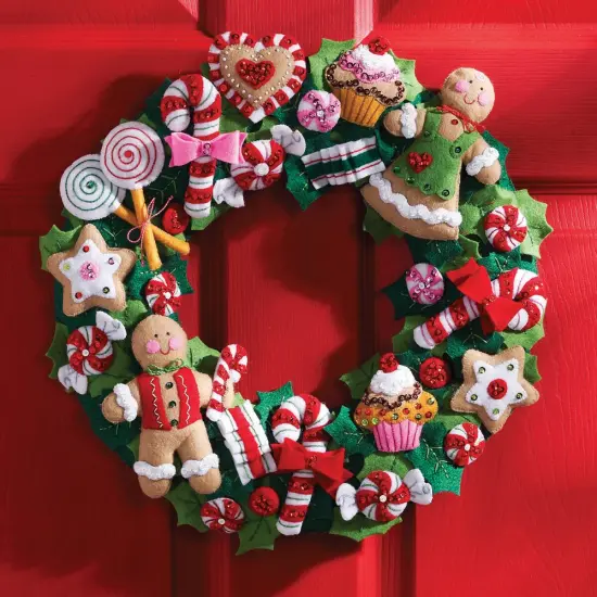 Bucilla Felt Wreath Applique Kit 15" Round-Cookies & Candy {1}