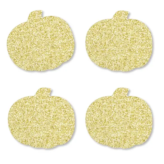 Big Dot of Happiness Gold Glitter Pumpkin - No-Mess Real Gold Glitter Cut-Outs - Fall & Thanksgiving Party Confetti - Set of 24 {1}
