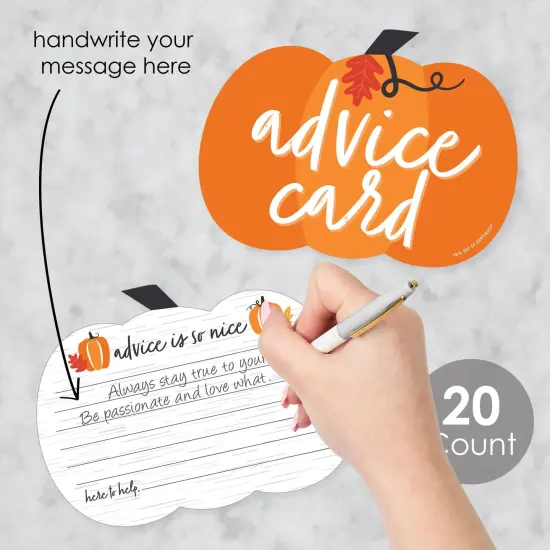 Big Dot of Happiness Fall Pumpkin - Pumpkin Wish Card Halloween or Thanksgiving Baby Shower Activities - Shaped Advice Cards Game - Set of 20 {3}