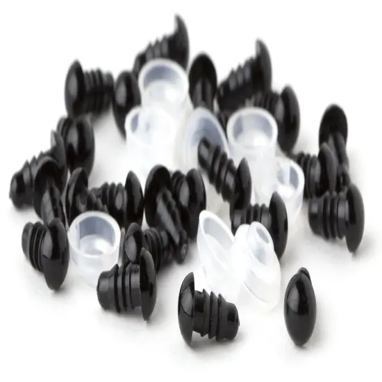 CousinDIY Shank Back Solid Eyes 6mm 10/Pkg-Black {3}