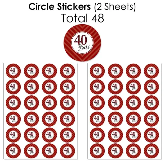 Big Dot of Happiness We Still Do - 40th Wedding Anniversary - Anniversary Party Candy Favor Sticker Kit - 304 Pieces {7}