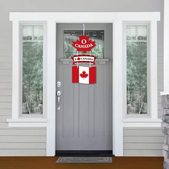 Big Dot of Happiness Canada Day - Hanging Porch Canadian Party Outdoor Decorations - Front Door Decor - 3 Piece Sign {3}