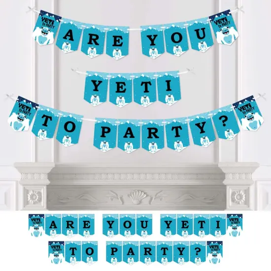 Big Dot of Happiness Yeti to Party - Abominable Snowman Party or Birthday Party Bunting Banner - Party Decorations - are You Yeti to Party {1}