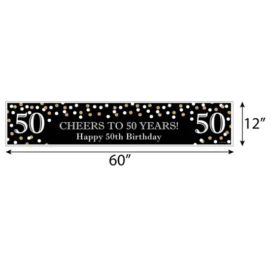 Big Dot of Happiness Adult 50th Birthday - Gold - Happy Birthday Decorations Party Banner {3}