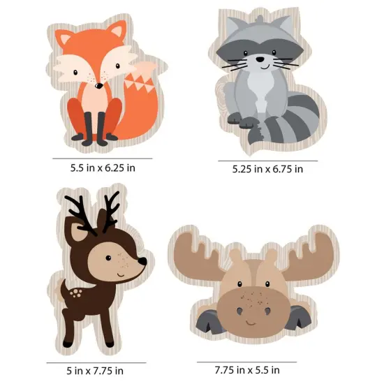 Big Dot of Happiness Woodland Creatures - Animal Shaped Decorations DIY Baby Shower or Birthday Party Essentials - Set of 20 {6}