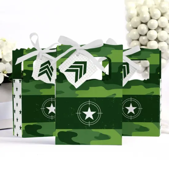 Big Dot of Happiness Camo Hero - Army Military Camouflage Party Favor Boxes - Set of 12 {4}