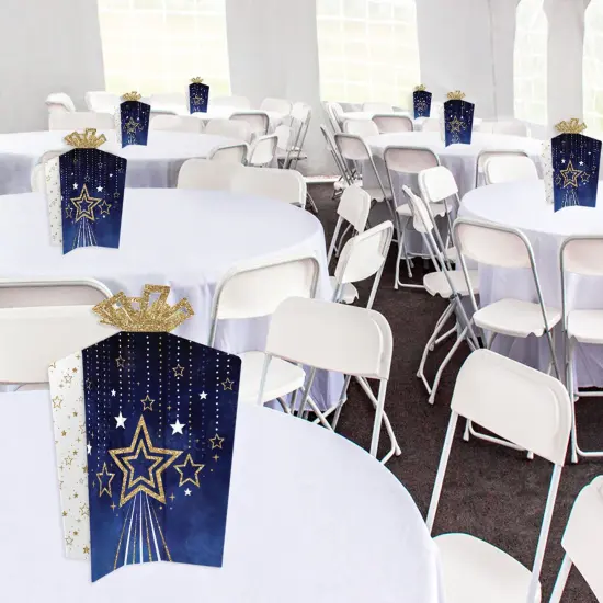 Big Dot of Happiness Starry Skies - Table Decorations - Gold Celestial Party Fold and Flare Centerpieces - 10 Count {6}