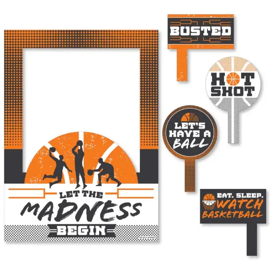 Big Dot of Happiness Basketball - Let The Madness Begin - College Basketball Party Photo Booth Picture Frame & Props - Printed on Sturdy Material {7}