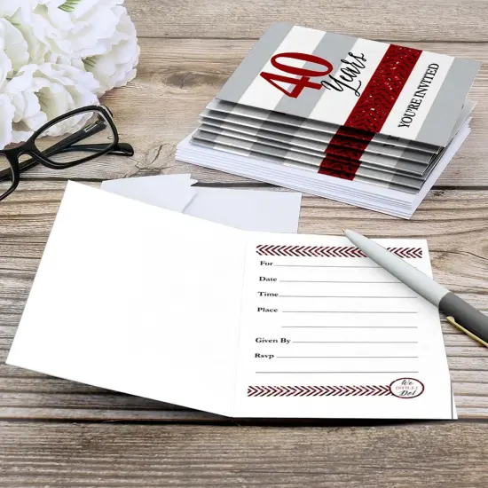 Big Dot of Happiness We Still Do - 40th Wedding Anniversary - Fill In Anniversary Party Invitations (8 count) {6}