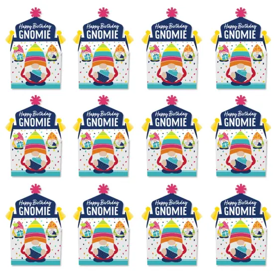 Big Dot of Happiness Gnome Birthday - Treat Box Party Favors - Happy Birthday Party Goodie Gable Boxes - Set of 12 {6}