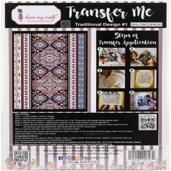 Dress My Craft Transfer Me Sheet A4-Traditional Design #1 {1}