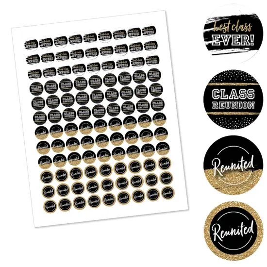 Big Dot of Happiness Reunited - School Class Reunion Party Round Candy Sticker Favors - Labels Fits Chocolate Candy (1 sheet of 108) {3}